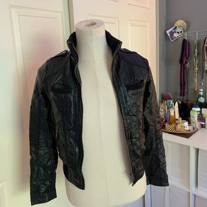 Black leather jacket